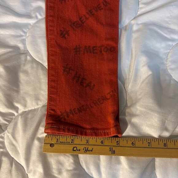 Hashtag True Religion Jeans Waist 30X29 Inches Straight Red - Picture 9 of 11